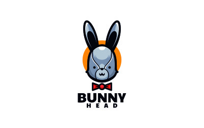 Eenvoudig mascotte-logo met konijnenhoofd