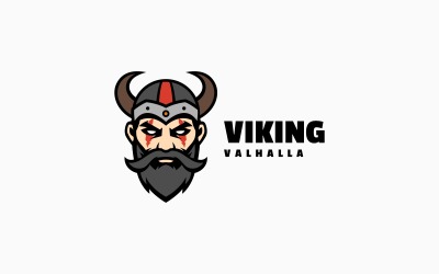 Einfaches Maskottchen-Logo der Wikinger