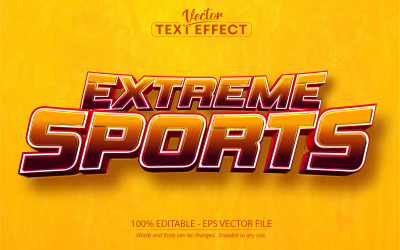 Extrem sport - redigerbar texteffekt, orange sporttextstil, grafikillustration