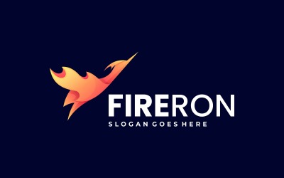 Fire Heron Gradient Logo Styl