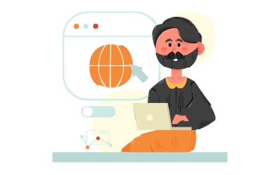 Ilustración de marketing en redes sociales