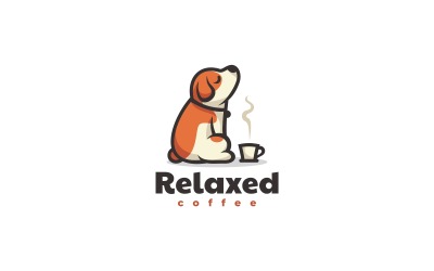 Logotipo de dibujos animados relajado cachorro