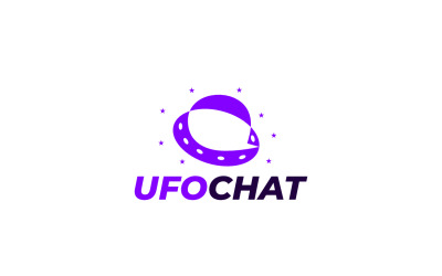 Ufo Chat Space Flight Négatif Logo intelligent