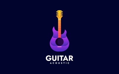 Design de logotipo de gradiente de guitarra