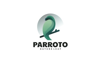 Design del logo a gradiente di pappagallo