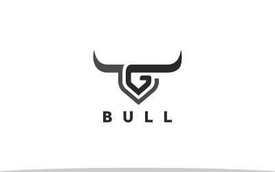 G bokstav Bull logotyp mall
