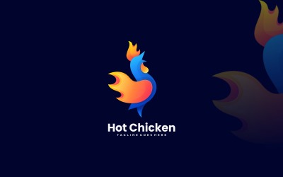 Logo colorato sfumato di pollo caldo