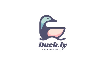 Modèle de logo de mascotte simple canard