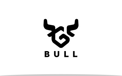 Plantilla de letra G del logotipo de toro
