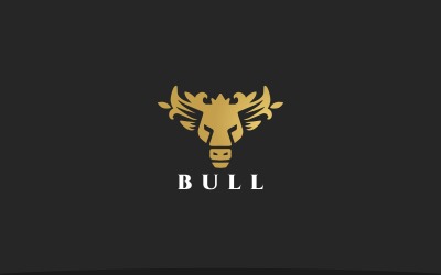 Plantilla de logotipo de cabeza de toro real
