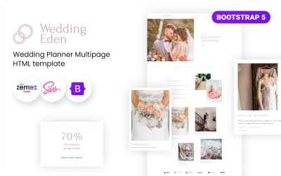 Wedding Eden - HTML5-websitesjabloon voor bruiloftplanner