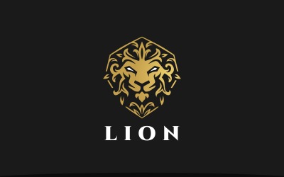 Elegante logo testa di leone sicuro