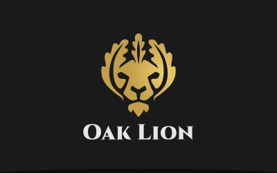Elegante Oak Lion Logo-Vorlage