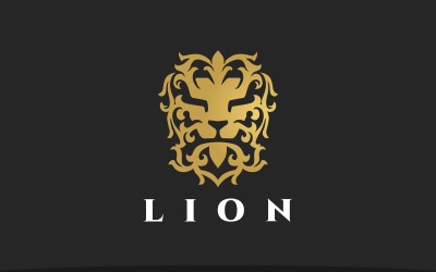 Elegantní luxusní logo lví hlavy