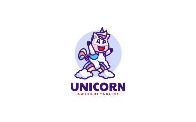 Estilo de logotipo de dibujos animados de unicornio