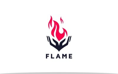 Flame Hands Logo Template