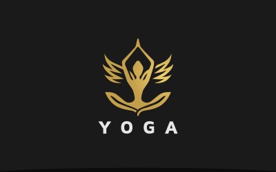Kanatlı Yoga Logo Şablonu