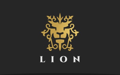 Logo de crête de tête de lion de luxe