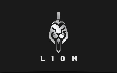 Logo della spada di sicurezza testa di leone