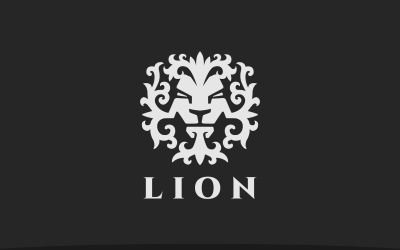 Logotipo de luxo de cabeça de leão real