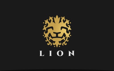 Logotipo de Ornamento de Leão Cabeça de Leão