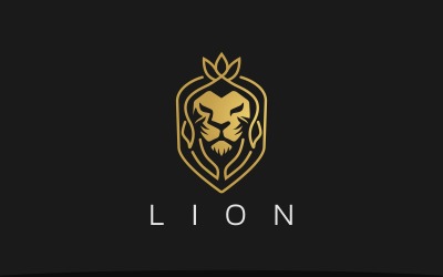 Lyxig Lejonhuvud Lejonkungens logotyp