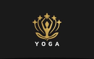 Modello di logo della stella di meditazione Yoga