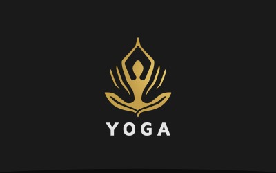 Modello di logo di meditazione yoga
