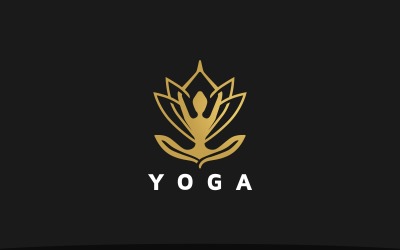 Modelo de Logotipo de Meditação de Lótus Yoga