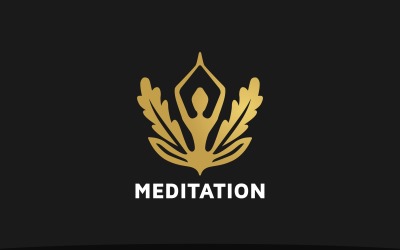 Plantilla de logotipo de meditación de roble