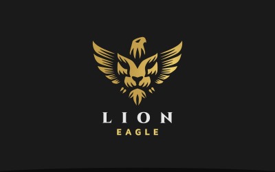 Sjabloon voor logo met leeuw en adelaar