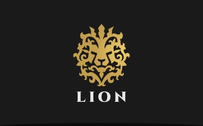 Szablon logo luksusowego króla lwa