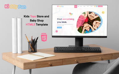 Kiddyfun - HTML5-sjabloon voor kinderspeelgoed en babywinkel