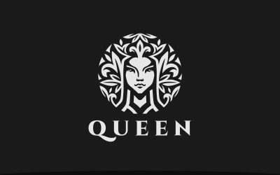 Modello di logo della regina della natura