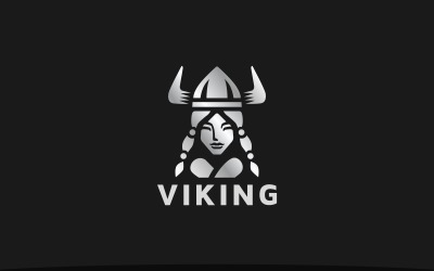 Viking Girl Logo Template