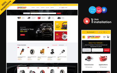 AutoTower - 汽车和备用汽车工具多用途 OpenCart 商店