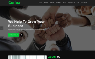 Coriba — це односторінковий бізнес-шаблон HTML5
