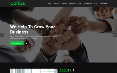 Coriba es una plantilla HTML5 empresarial de una página