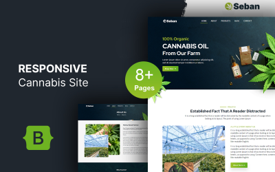 Seban - konopie indyjskie i medyczna marihuana, szablon strony internetowej HTML5 sklepu z olejkami CBD