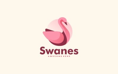 Vector zwaan kleur logo sjabloon