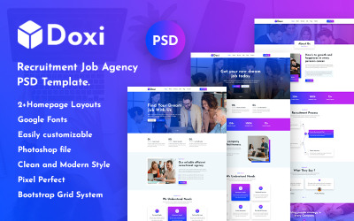 Doxi - Plantilla PSD de agencia de empleo de reclutamiento.
