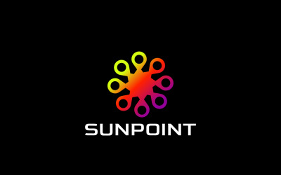 Rounded Tech Polygon Point Logo