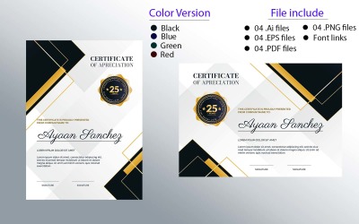 Šablony certifikátu uznání