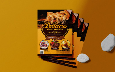 Conception de modèle de flyer de service alimentaire délicieux