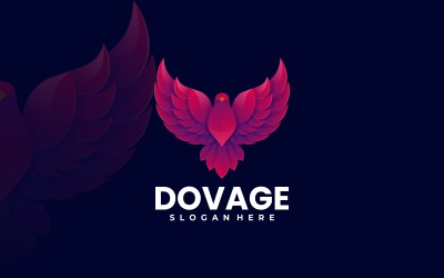 Güvercin Kuş Degrade Logo Şablonu