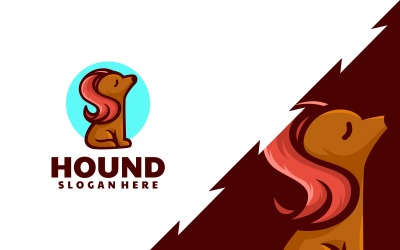 Hound Basit Maskot Logo Şablonu