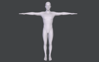 Modèle de personnage 3d en maille de base masculine