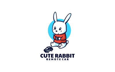 Niedlicher Kaninchen-Cartoon-Logo-Stil