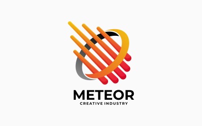 Soyut Meteor Gradyan Logosu