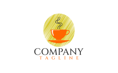 Theekopje logo sjabloon voor café en restaurants met elegant creatief ontwerp